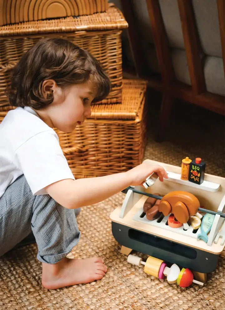 Wooden Barbeque Play Set - Tender Leaf Toys | Pretend Play Toys NZ by Curious Moonbeam