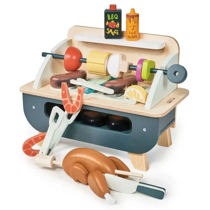 Wooden Barbeque Play Set - Tender Leaf Toys | Pretend Play Toys NZ by Curious Moonbeam