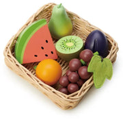 Wooden Fruit Basket - Tender Leaf Toys | Play Food Set by Curious Moonbeam
