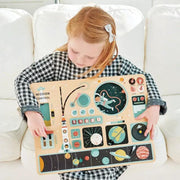 Wooden Space Station STEM Busy Board - Tender Leaf Toys by Curious Moonbeam
