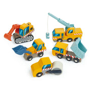 Wooden Construction Vehicle Set - Tender Leaf Toys | Wooden Toy NZ by Curious Moonbeam