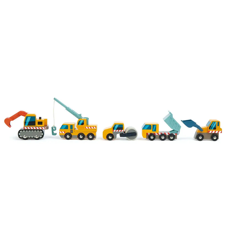 Wooden Construction Vehicle Set - Tender Leaf Toys | Wooden Toy NZ by Curious Moonbeam