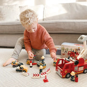 Wooden Fire Engine Rescue Set - Tender Leaf Toys | Wooden Toy NZ by Curious Moonbeam