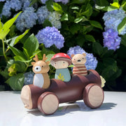 Timber Taxi Log Car - Tender Leaf Toys | Wooden Toy NZ by Curious Moonbeam