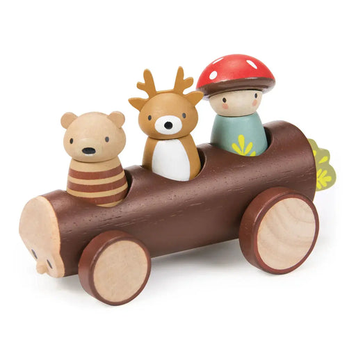 Timber Taxi Log Car - Tender Leaf Toys | Wooden Toy NZ by Curious Moonbeam