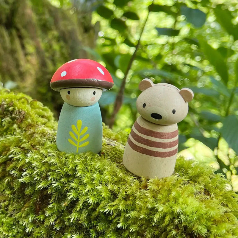 Timber Taxi Log Car - Tender Leaf Toys | Wooden Toy NZ by Curious Moonbeam