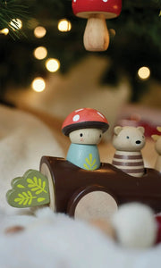 Timber Taxi Log Car - Tender Leaf Toys | Wooden Toy NZ by Curious Moonbeam