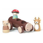 Timber Taxi Log Car - Tender Leaf Toys | Wooden Toy NZ by Curious Moonbeam