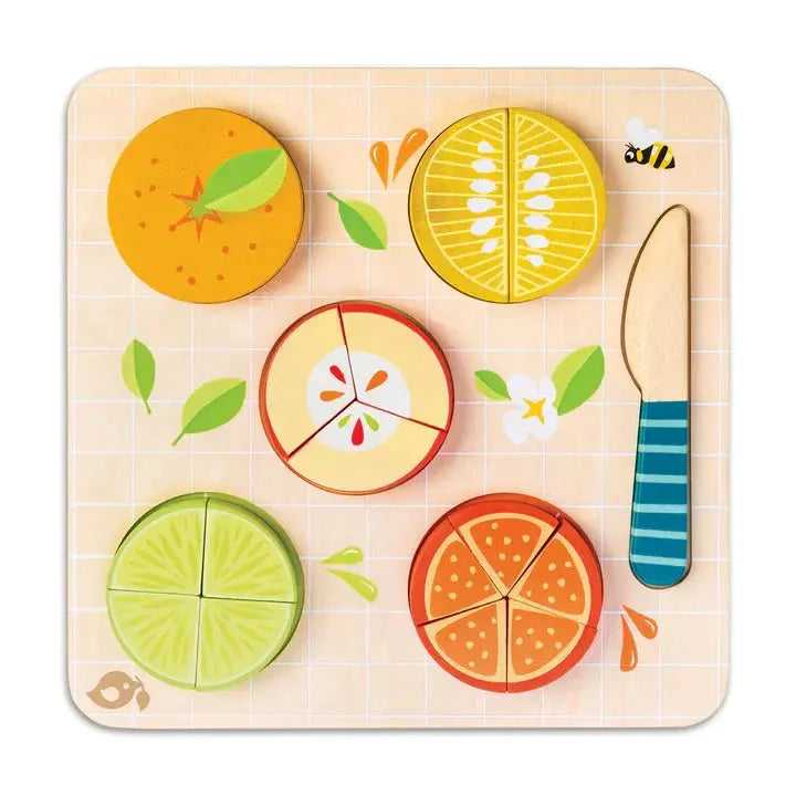 Wooden Citrus Fractions Puzzle - Tender Leaf Toys | Wooden Toy NZ by Curious Moonbeam