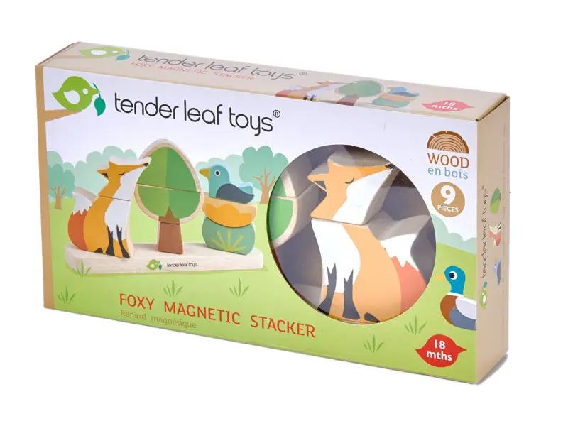 Foxy Magnetic Wooden Stacker Puzzle - Tender Leaf Toys | Wooden Toy NZ by Curious Moonbeam