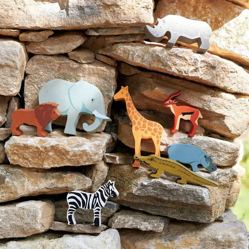 Wooden Safari Animal Set - Tender Leaf Toys | Wooden Toys NZ by Curious Moonbeam