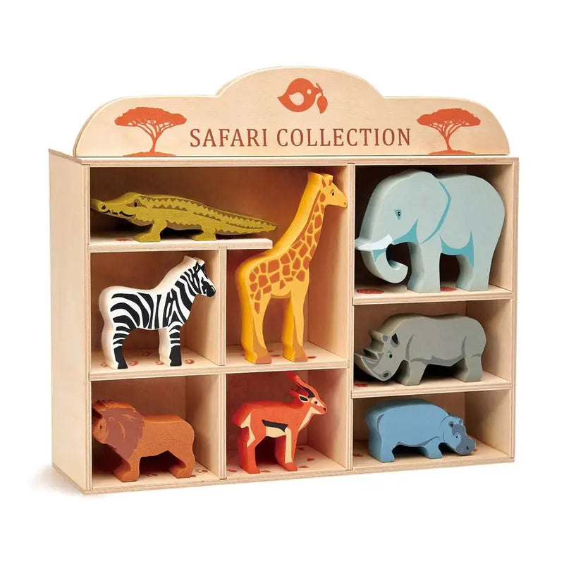Wooden Safari Animal Set - Tender Leaf Toys | Wooden Toys NZ by Curious Moonbeam