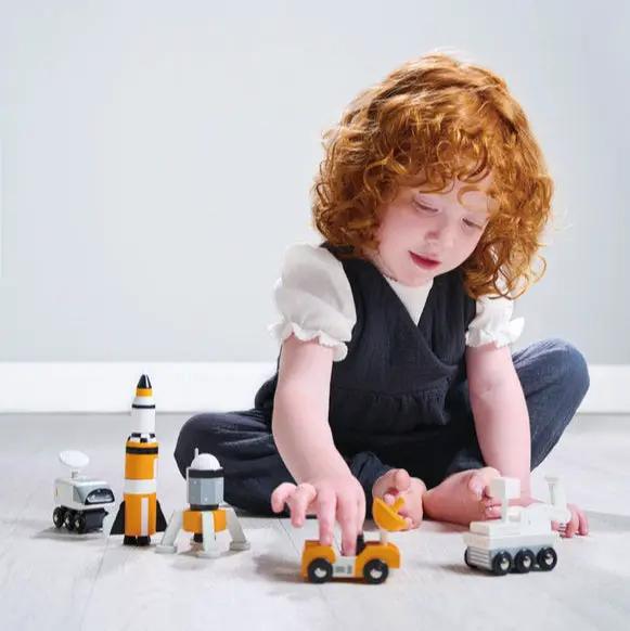 Wooden Space Voyager Vehicle Set - Tender Leaf Toys | Wooden Rocket NZ by Curious Moonbeam