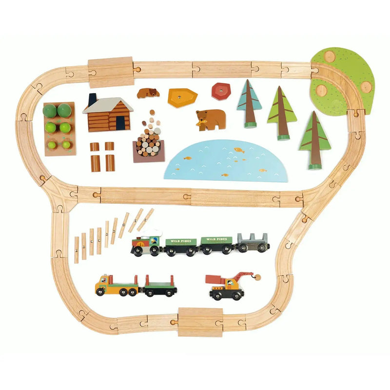 Wild Pines Wooden Train Set - Tender Leaf Toys | Wooden Toy NZ by Curious Moonbeam