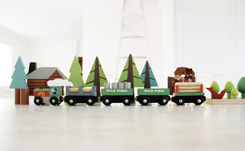 Wild Pines Wooden Train Set - Tender Leaf Toys | Wooden Toy NZ by Curious Moonbeam