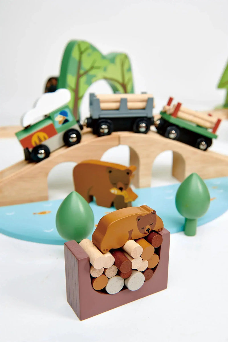 Wild Pines Wooden Train Set - Tender Leaf Toys | Wooden Toy NZ by Curious Moonbeam