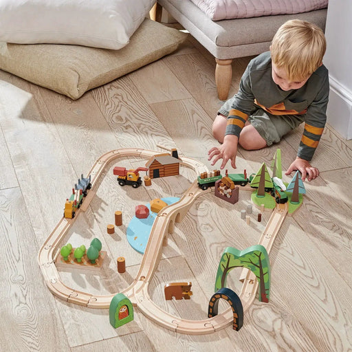 Wild Pines Wooden Train Set - Tender Leaf Toys | Wooden Toy NZ by Curious Moonbeam