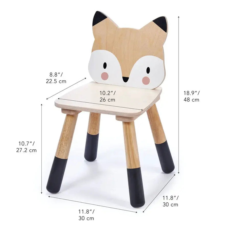 Forest Fox Kids Wooden Chair - Tender Leaf Toys | Wooden Montessori Furniture by Curious Moonbeam