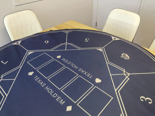 Poker Table Mat 8 Players Texas Hold'em Poker Mat 120cm Round Anti-Slip Rubber by dealonline.co.nz
