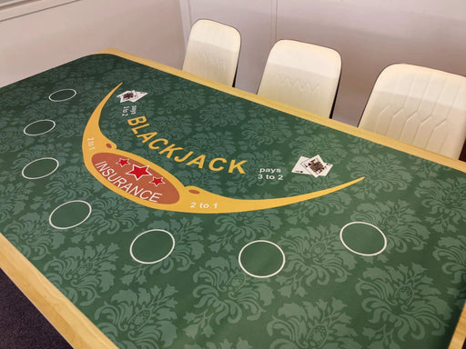 Poker Table Mat 7 Players Blackjack Poker Mat 180cm *90 Anti-Slip Rubber by dealonline.co.nz