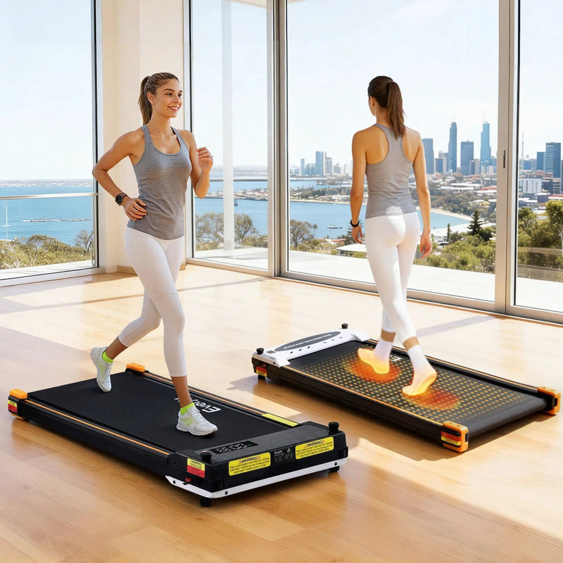 SportZone.co.nz Sports & Fitness > Exercise, Gym & Fitness > Treadmills Everfit 2-in-1 Walking Pad Treadmill with Massage Function 380mm Black Everfit 2-in-1 Walking Pad Treadmill with Massage Function 380mm Black