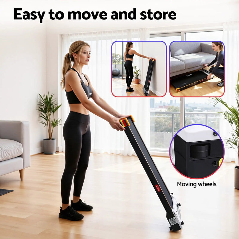SportZone.co.nz Sports & Fitness > Exercise, Gym & Fitness > Treadmills Everfit 2-in-1 Walking Pad Treadmill with Massage Function 380mm Black Everfit 2-in-1 Walking Pad Treadmill with Massage Function 380mm Black