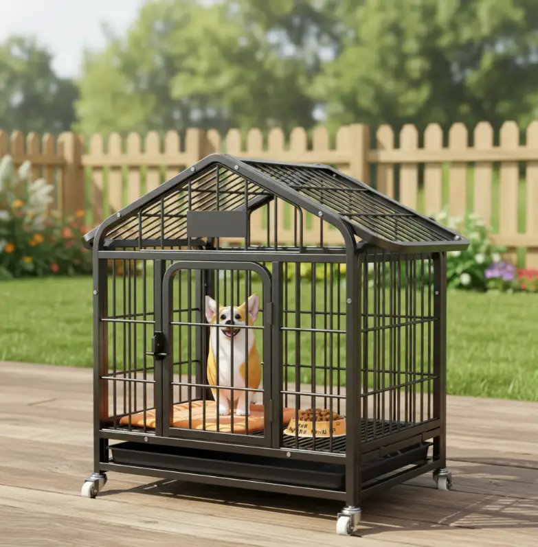 60cm Medium Dog Crate Dog Kennel Dog Kennel Heavy Duty Metal Tube by dealonline.co.nz