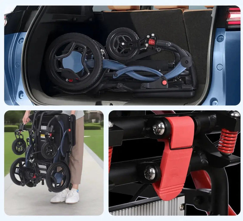 Ultra Light Folding Electric Wheelchair MK9005 Grey by Kiwi Grab