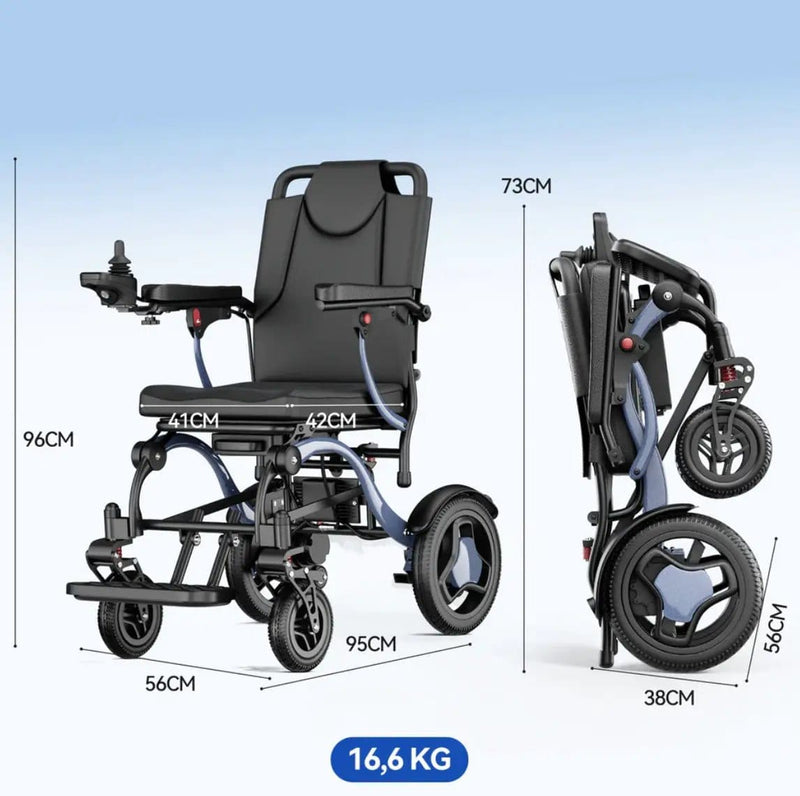 Ultra Light Folding Electric Wheelchair MK9005 Grey by Kiwi Grab