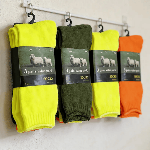 (12 Pairs) High Visible Safety Work Socks Cushioned Socks by dealonline.co.nz