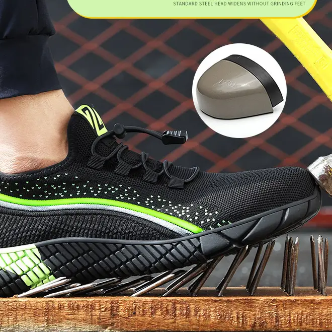Steel Toe Summer Work Shoes Anti Piercing Lightweight Sneakers Hiking Shoes by dealonline.co.nz