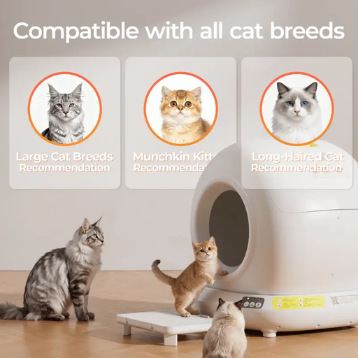 dealonline.co.nz dealonline.co.nz Automatic Self Cleaning Smart Cat Litter Box With Low Noise Motor 78L Interior Automatic Self Cleaning Smart Cat Litter Box 78L