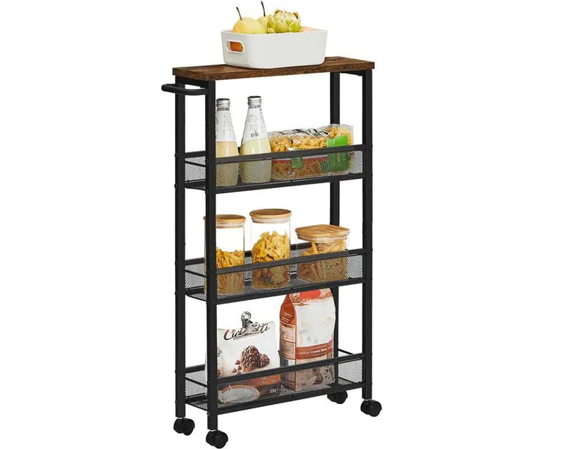 VASAGLE 3 Tiers Utility Rolling Cart Kitchen Trolley by The Shopsite