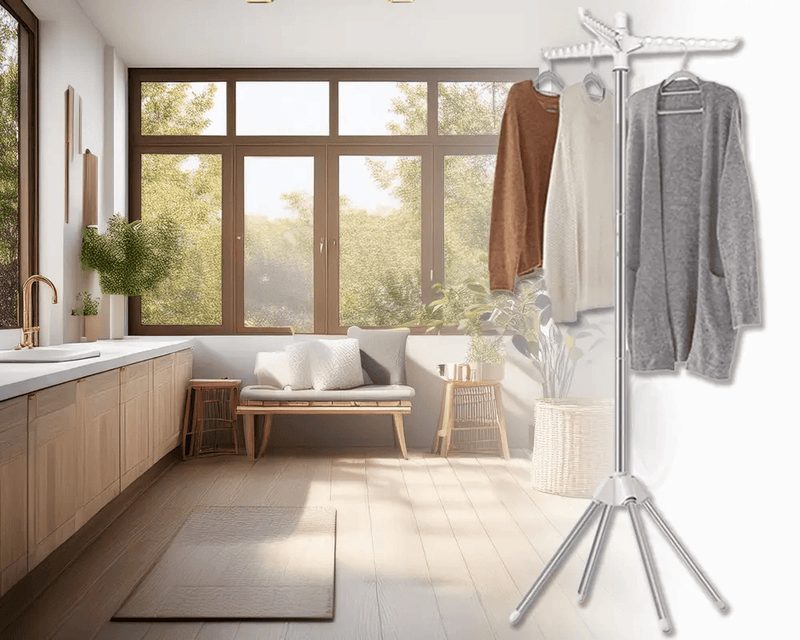 Space Saving Clothes Laundry Drying Rack - White