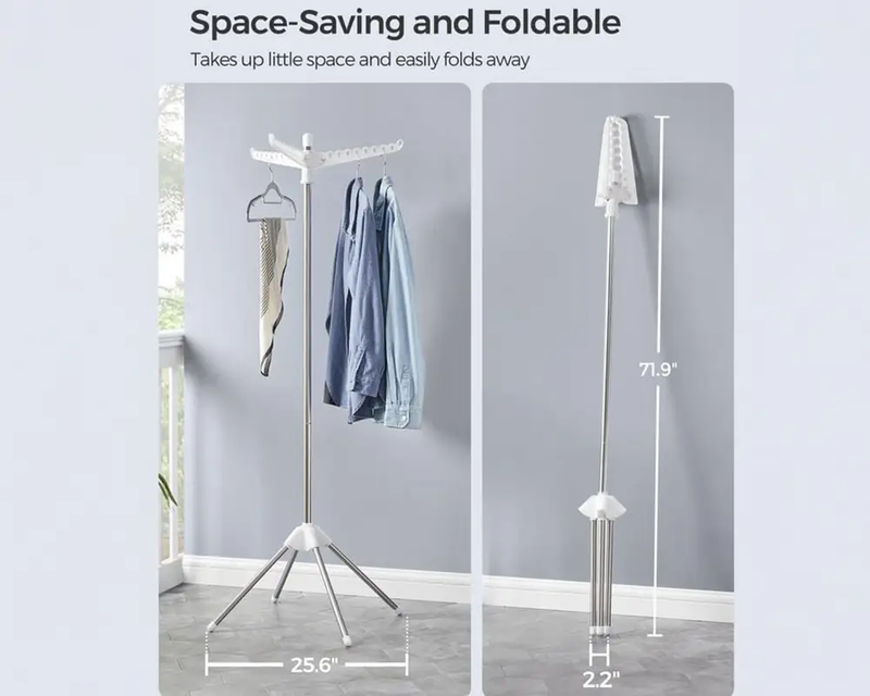 Space Saving Clothes Laundry Drying Rack - White