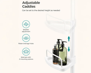 4 Tier Adjustable Shower Corner Shelves by The Shopsite