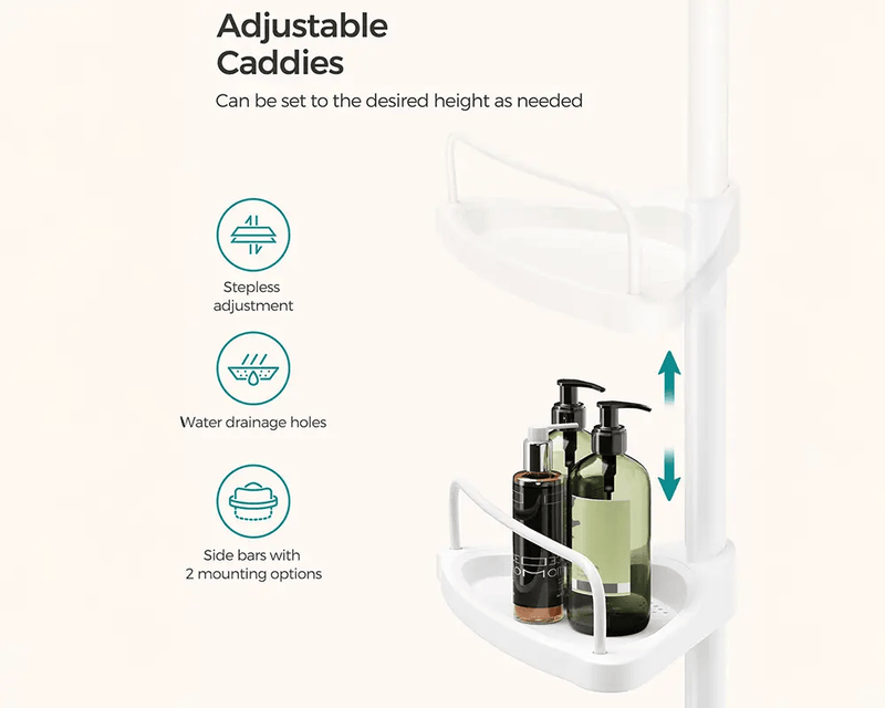 4 Tier Adjustable Shower Corner Shelves by The Shopsite