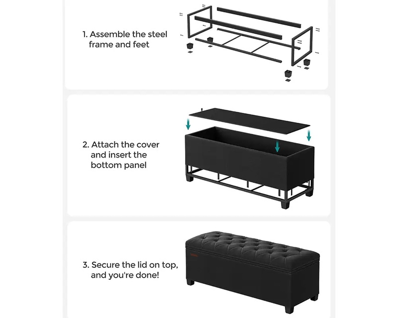The Shopsite Home-living Storage Ottoman Bench Storage Ottoman Bench