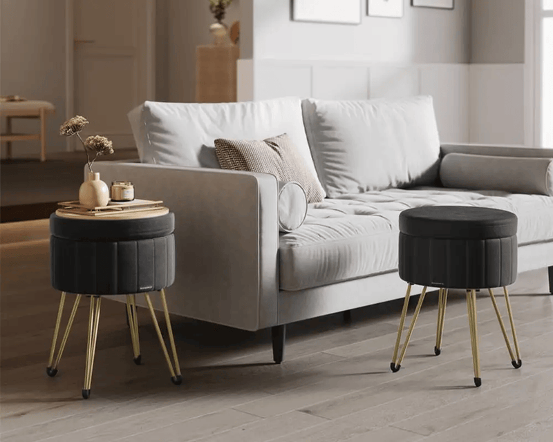 SONGMICS Small Vanity Stool Chair with Storage