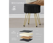 SONGMICS Small Vanity Stool Chair with Storage by The Shopsite