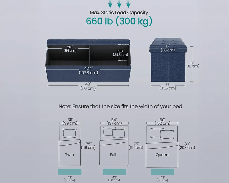 Ottoman with storage by The Shopsite