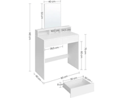 VASAGLE Dressing Table With Mirror by The Shopsite