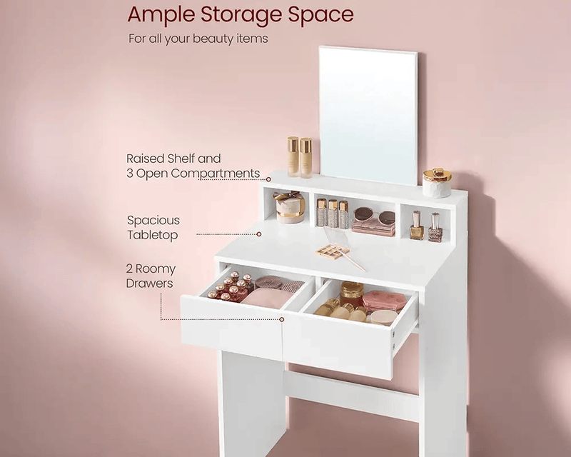 VASAGLE Dressing Table With Mirror by The Shopsite