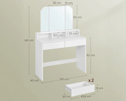 The Shopsite Home-living VASAGLE Dressing Table With Mirror VASAGLE Dressing Table With Mirror