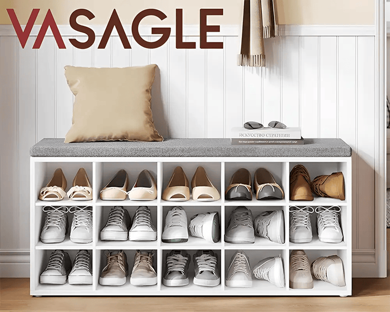 The Shopsite Home-living VASAGLE Shoe Rack Bench Shoe Storage Bench Shoe Rack VASAGLE Shoe Rack Bench Shoe Storage Bench Shoe Rack