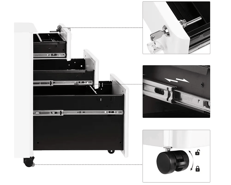 SONGMICS Office file Cabinet with Wheels File Organiser by The Shopsite