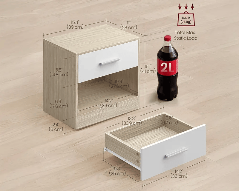 Bedside Table with Drawers by The Shopsite