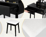 The Shopsite Home-living Black Dressing Table with LED Mirror Black Dressing Table with LED Mirror
