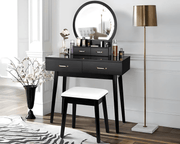 The Shopsite Home-living Black Dressing Table with LED Mirror Black Dressing Table with LED Mirror