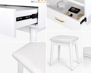 Dressing Table with Mirror and Storage Drawers by The Shopsite